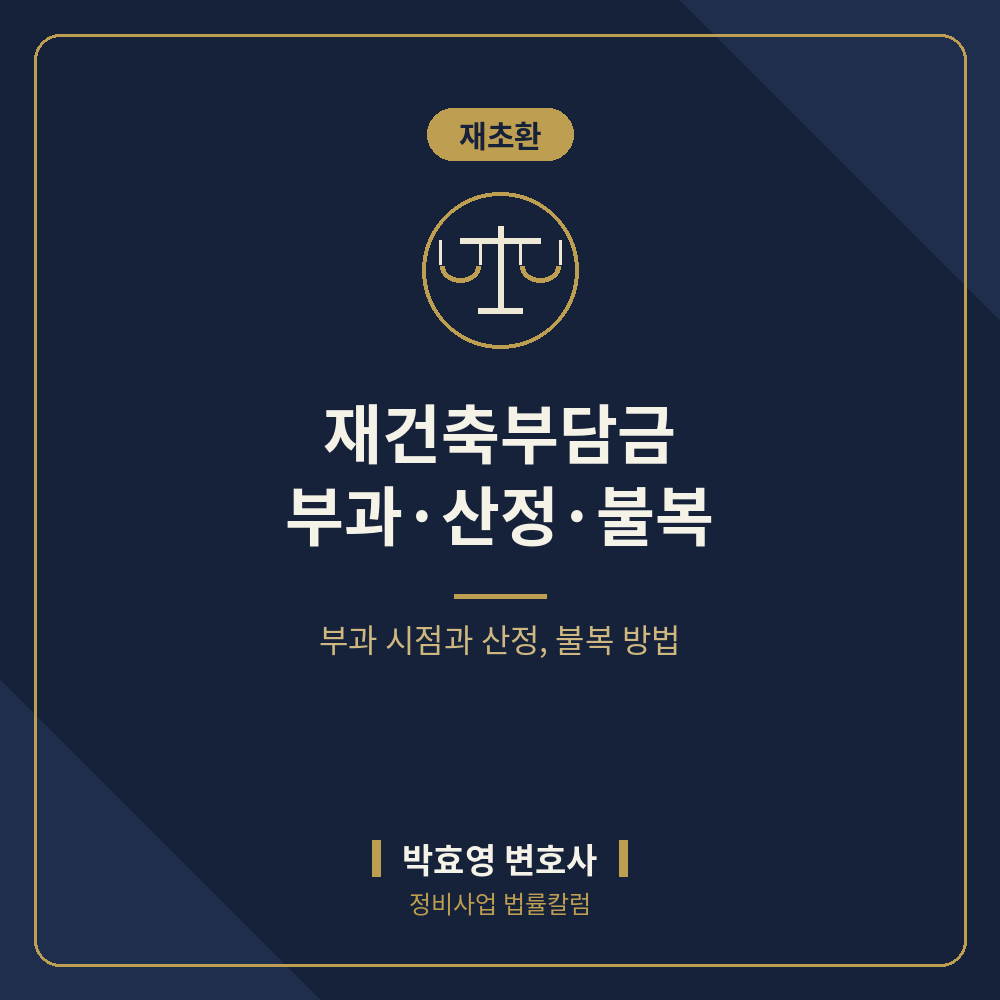 재건축부담금(재건축초과이익환수) — 부과 시점과 산정, 불복 방법